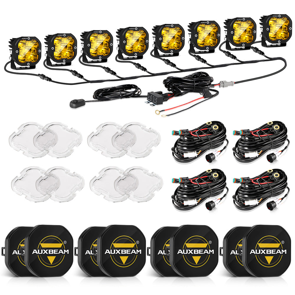 XP-ULTRA Series 3 Inch 80W Spot Beam LED Pods Amber&White Offroad Lights - Auxbeam – éclairage LED auto