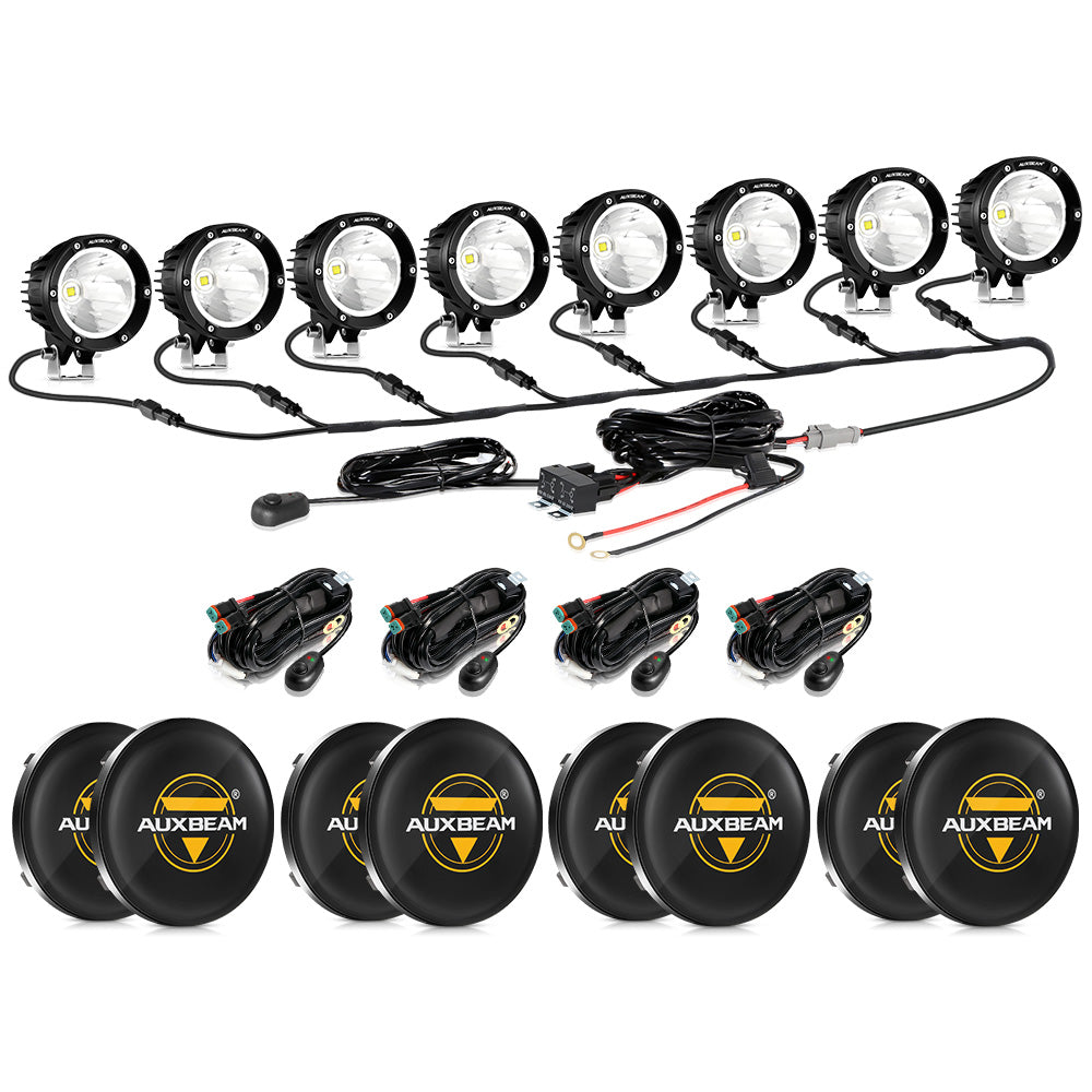 سلسلة C4 | مصابيح قيادة LED بيضاء مستديرة بقياس 4 بوصات وقوة 100 واط