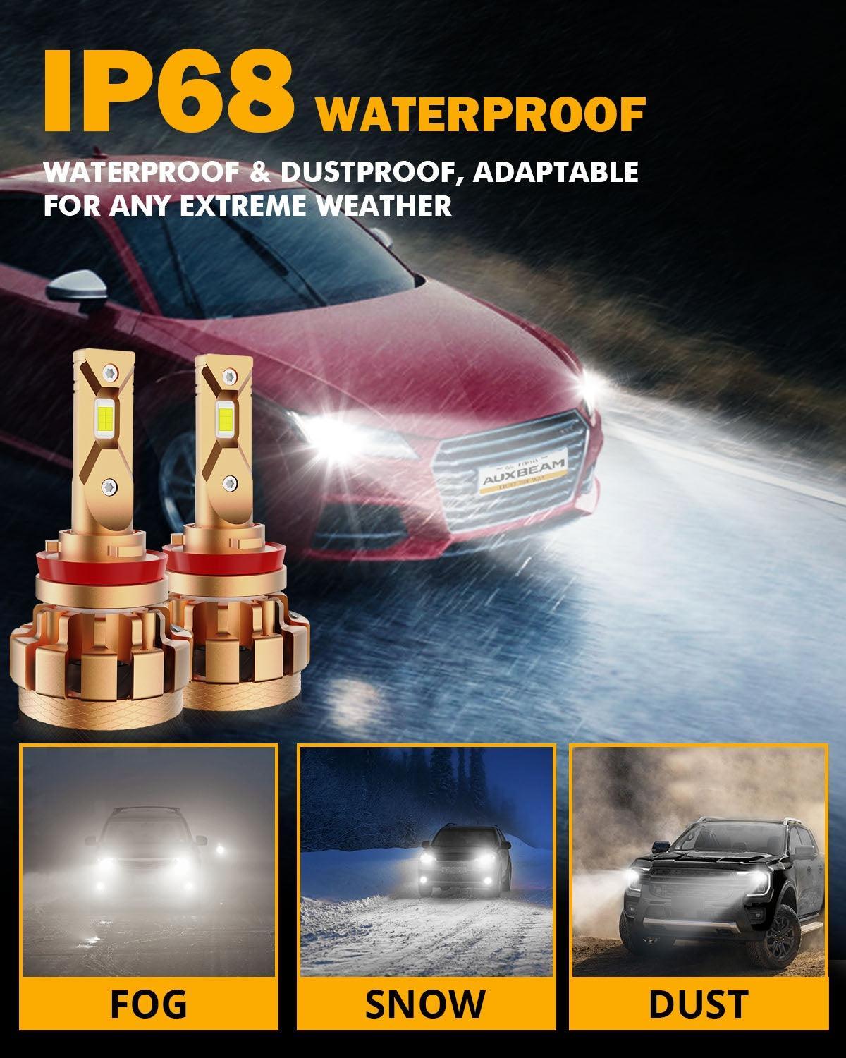 H11 LED Headlight Bulbs 70W 18000LM F-16 Plus Series Brightest 6000K Cool White | 2 bulbs