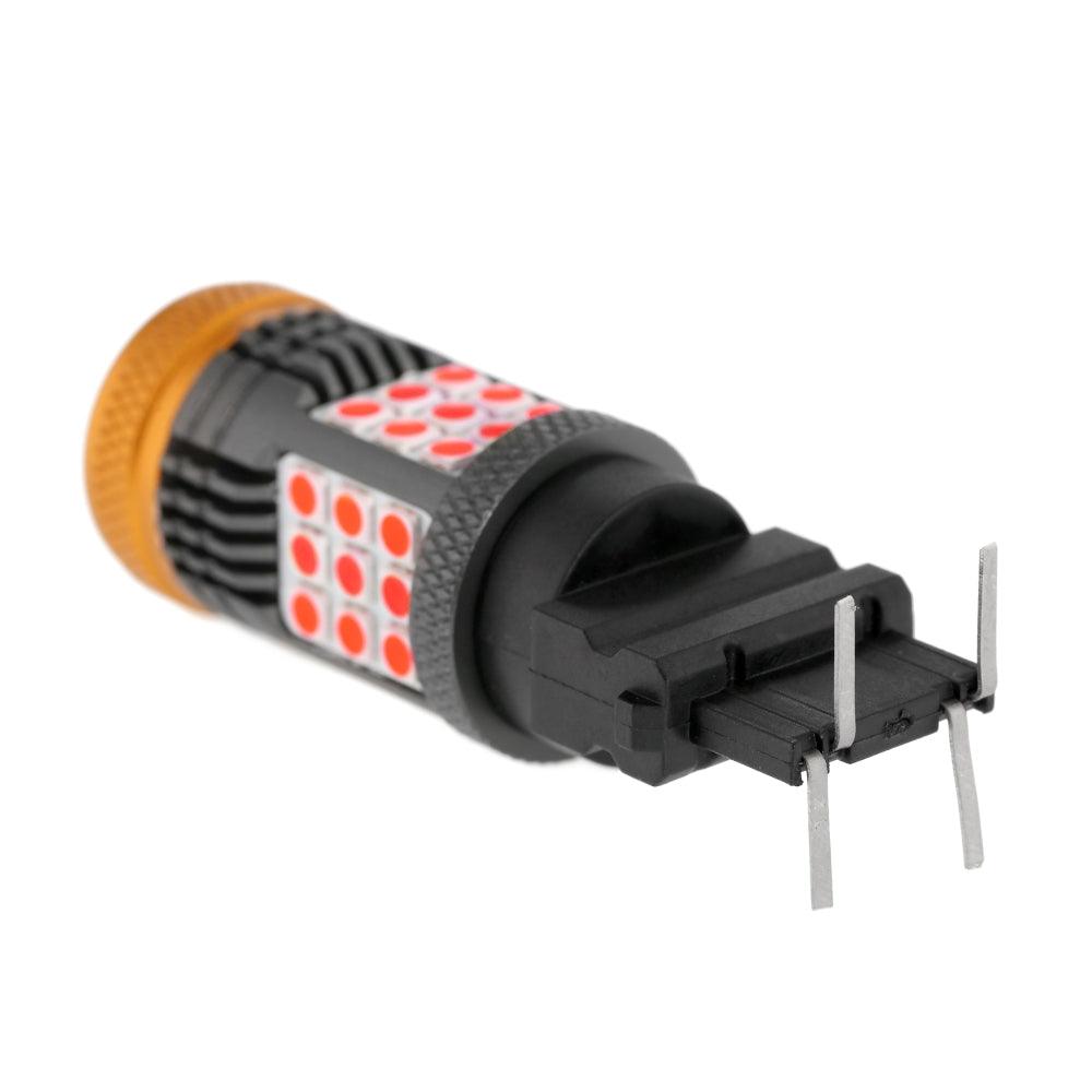 T25 3157 3156 LED Brake/Tail Light Bulbs 56W 600% High Brightness CAN-Bus Error Free Red Strobe Flashing B21 Series Strobe | 2 bulbs