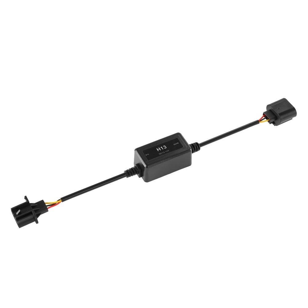 H13/9008 C10-MODEL Enhanced LED Headlight Bulbs Canbus Decoder Anti-Flicker Hyper Flash No Warning Harness Resistor Conversion Kit 2pcs/set