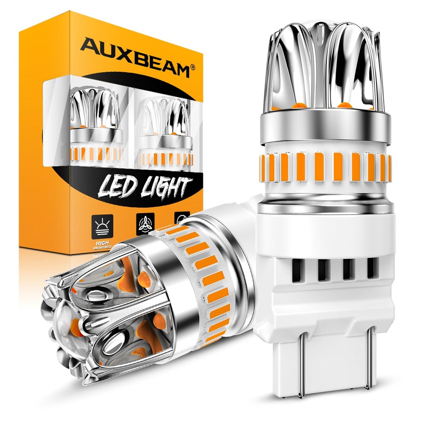 T25 3157 3156 LED Turn Signal Light Rear/Front, Side Maker Light Bulbs 14W 6000LM CAN-Bus Error Free 3000K Amber Y2 Series | 2 Bulbs