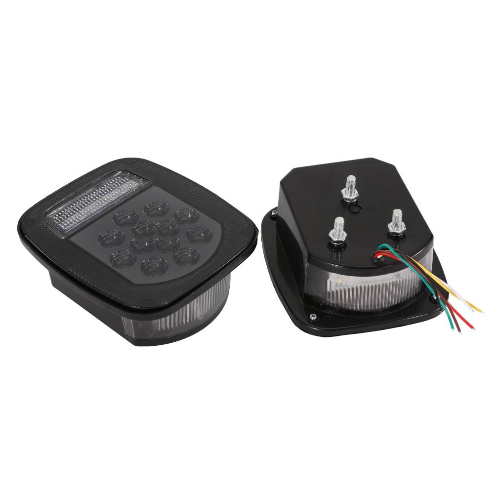 (قطعتان/مجموعة) مصابيح خلفية عالمية 39 مصباح LED باللون الأسود المدخن لشاحنة رانجلر YJ TJ CJ مقطورة فان قارب
