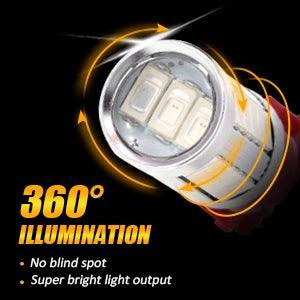 مصابيح LED للفرامل/المصابيح الخلفية T25 3157 3156، 20 واط، 4000 لومن، حمراء، سلسلة 33LED | مصباحان