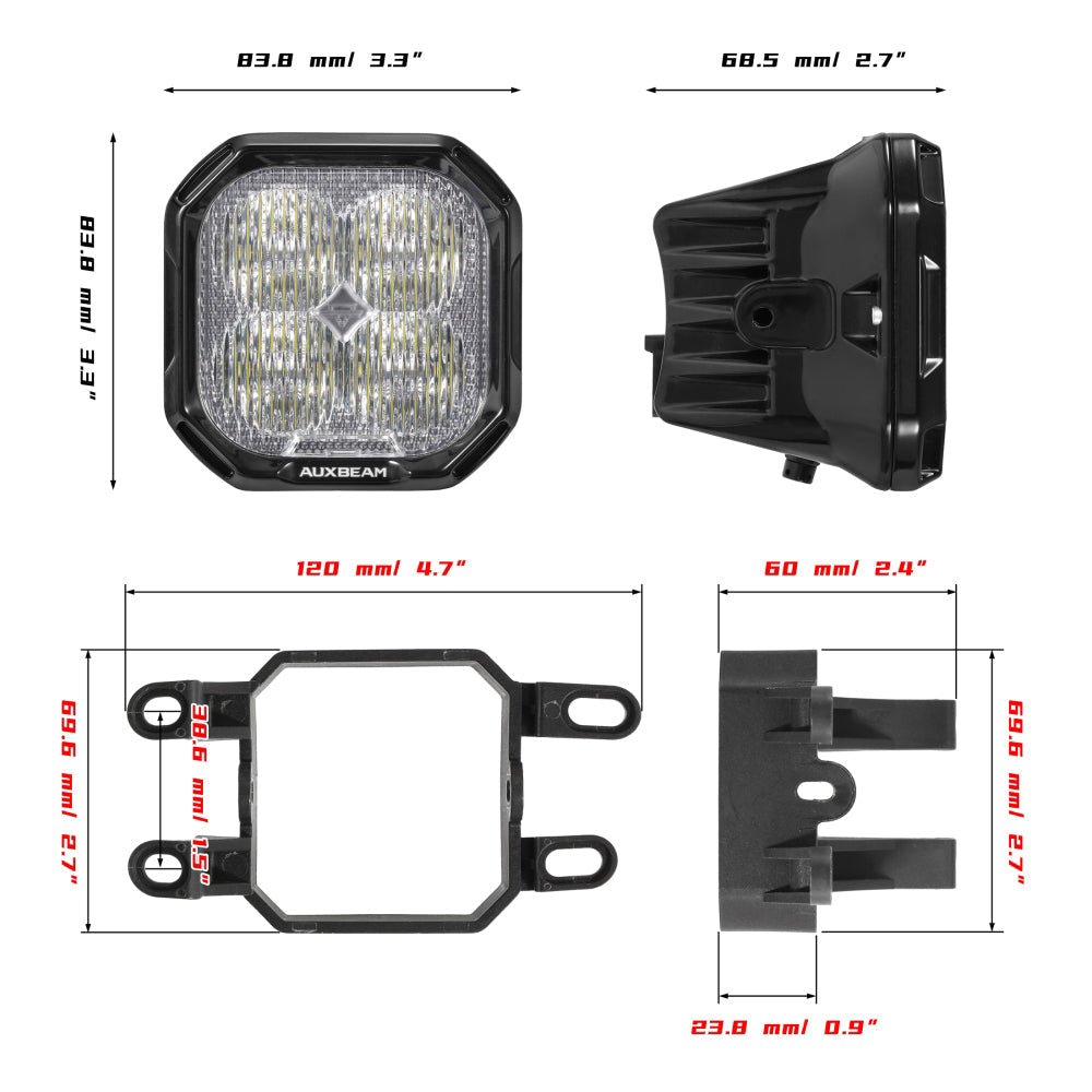 Color Play Series 3 Inch LED Fog Light Kit For Toyota 4Runner/Toyota Tacoma/Toyota Tundra