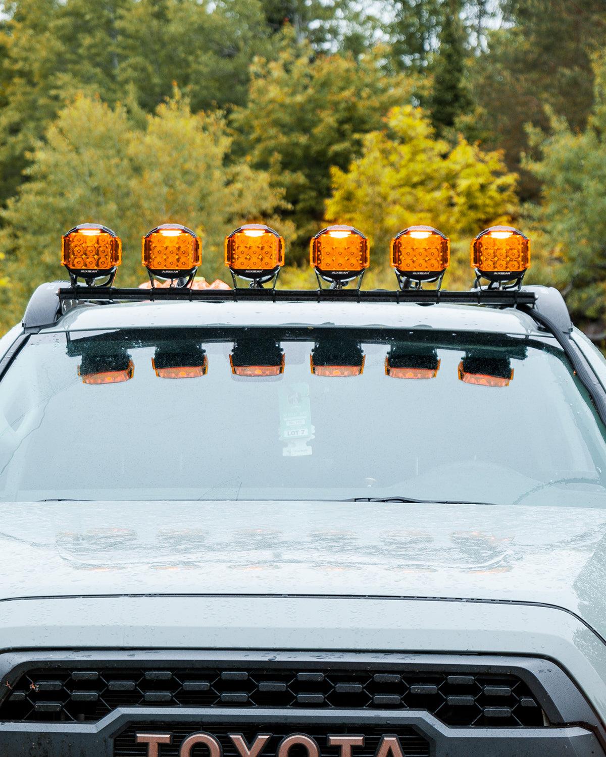 V-MAX Series | 5 Inch 168W 16440LM Combo Beam Side Shooter LED Square Pod Lights with Amber DRL