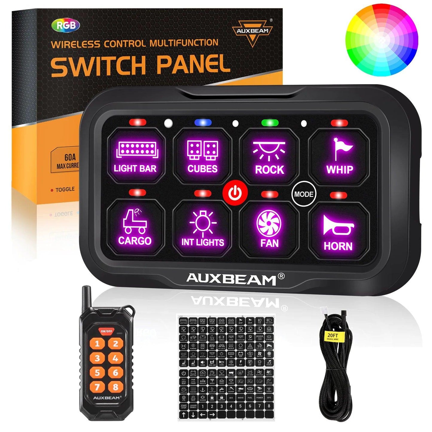 لوحة مفاتيح RC-800/RA84 RGB مع جهاز تحكم عن بعد، تدعم الوضع التبديلي/اللحظي/النبضي (منفذ أحادي الجانب) 