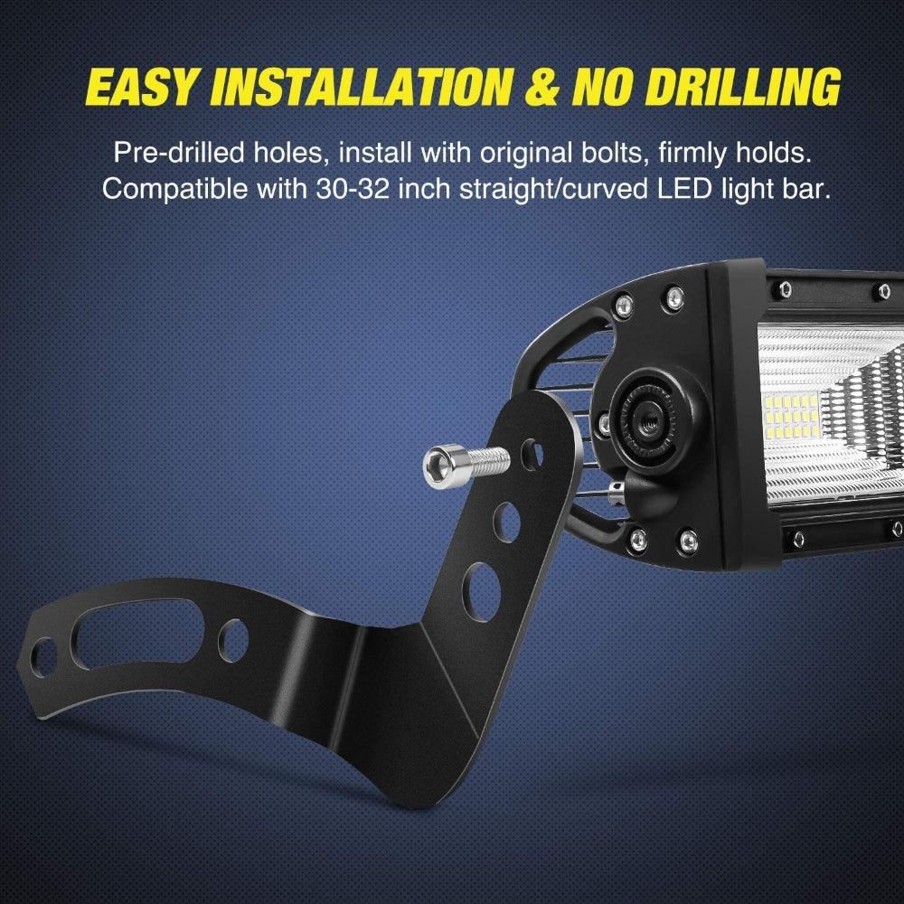 دعامة تثبيت شريط إضاءة LED مستقيم/منحني مقاس 30-32 بوصة مناسبة لطرازات UTV Polaris RZR XP1000 وRZR 900 S900 S1000 EPS 2013-2021 مع قفص التدحرج الأصلي فقط