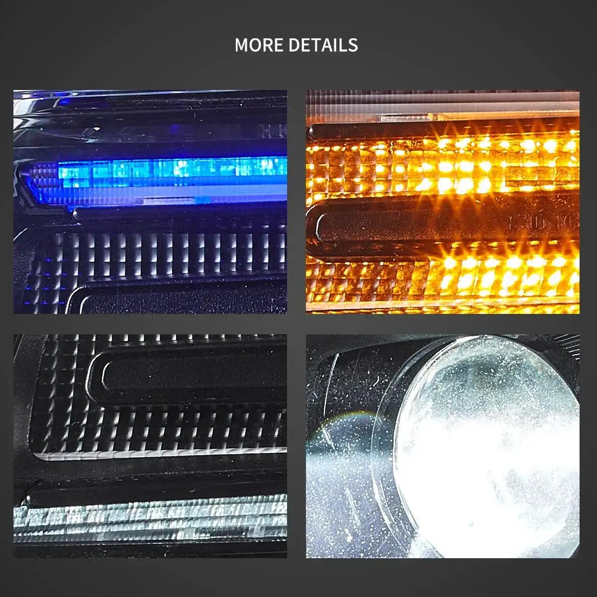 LED Headlight Assembly Full LED With Startup Animation/ Blue DRL For 2014-2022 Jeep Grand Cherokee (WK2）