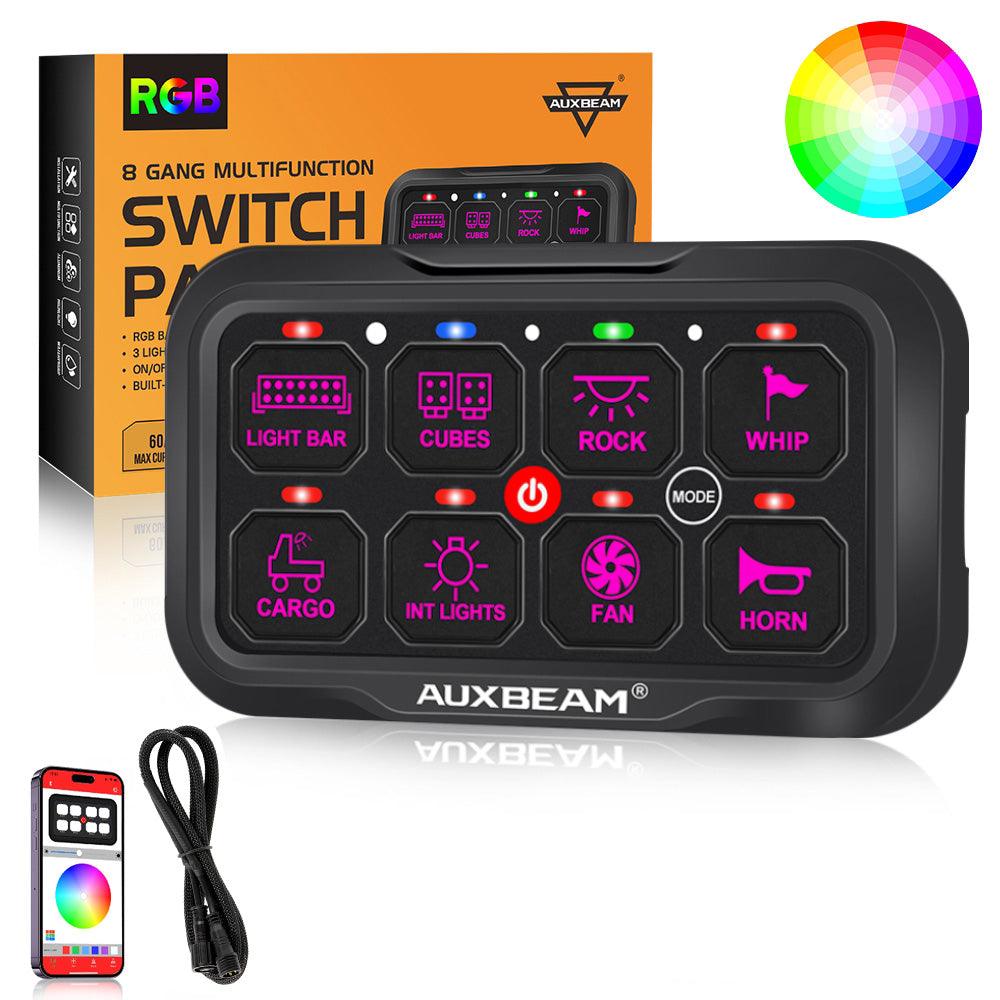 AR-800 RGB Switch Panel with APP+12 Inch 5D-PRO LED Light Bar, Toggle/Momentary/Pulsed Mode Supported 