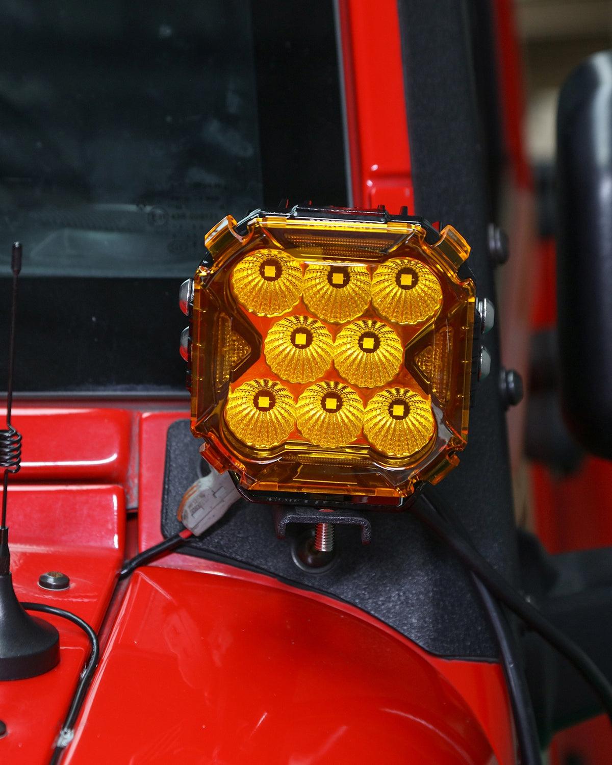 CUBE-Z Series 4 Inch Flood LED Pod Lights Off Road Lights with White DRL & Amber Turn Signal Lights - Auxbeam  – éclairage LED auto