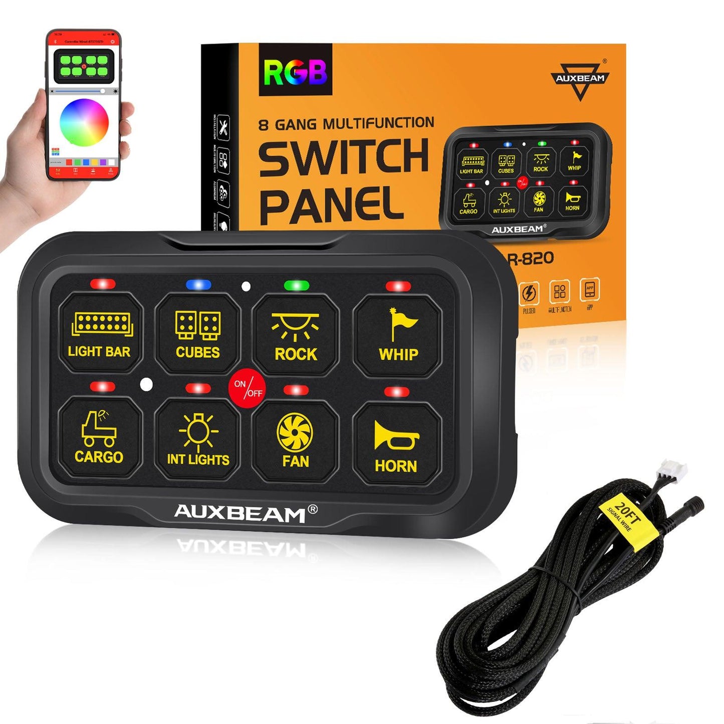 AR Series 6/8 Gang LED Switch Panel,Off Road Light Controller 