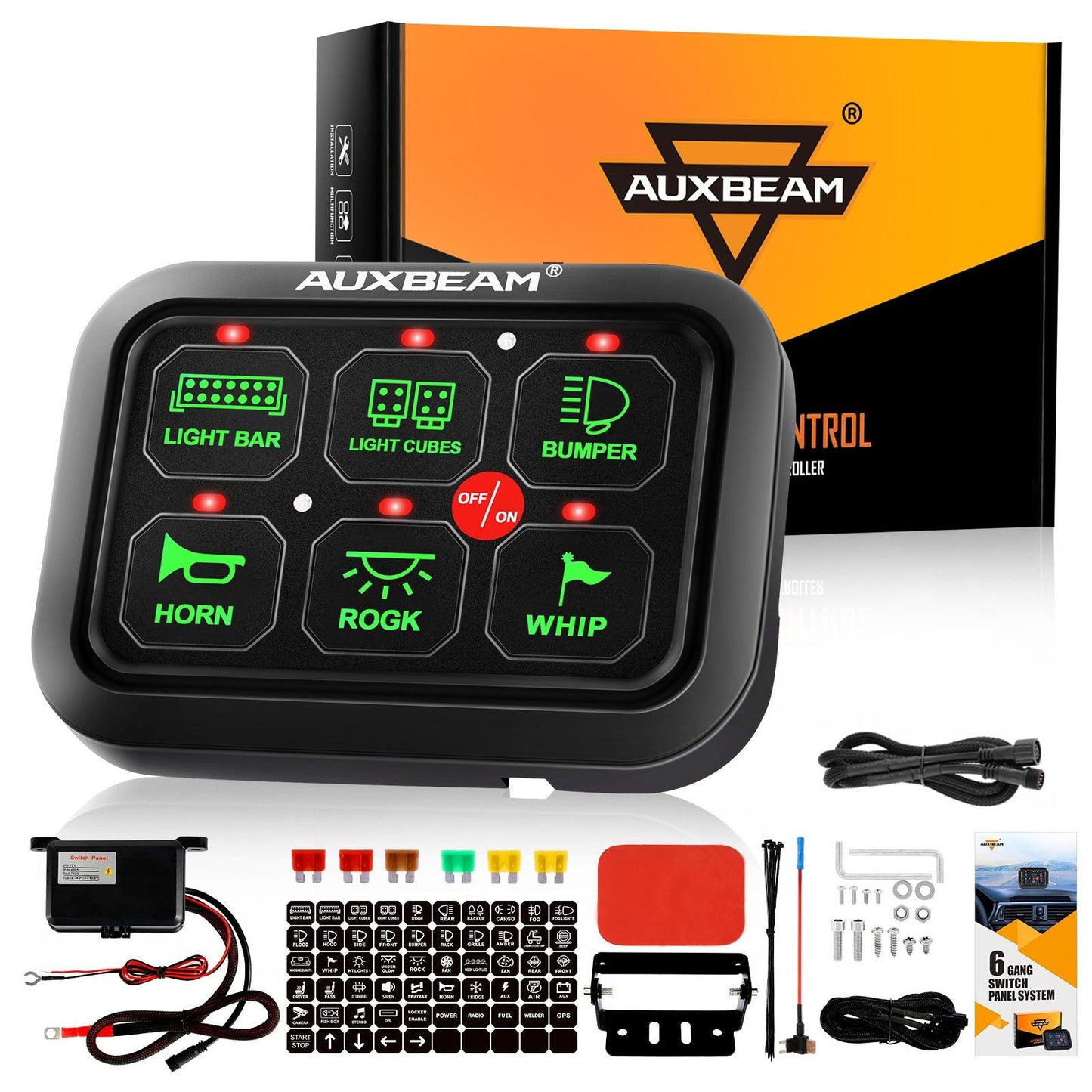 Single Series 6/8 Gang LED Switch Panel,Off Road Light Controller 