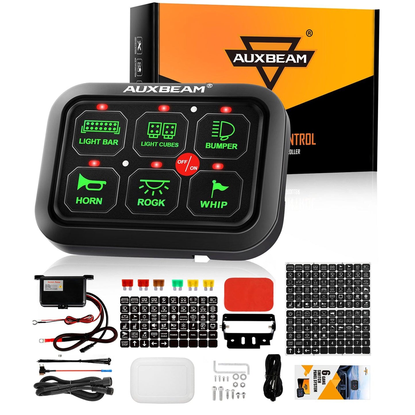 Single Series 6/8 Gang LED Switch Panel,Off Road Light Controller 