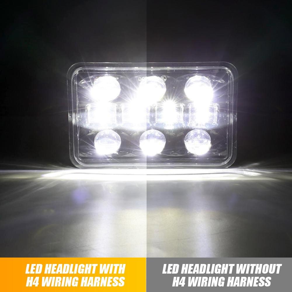2 Leads H4 LED Headlight Brightness Intensifier Wiring Harness, 9003 Headlight Relay Harness Kit with Fuse for 5x7 7x6 H6054 6054 Headlight 