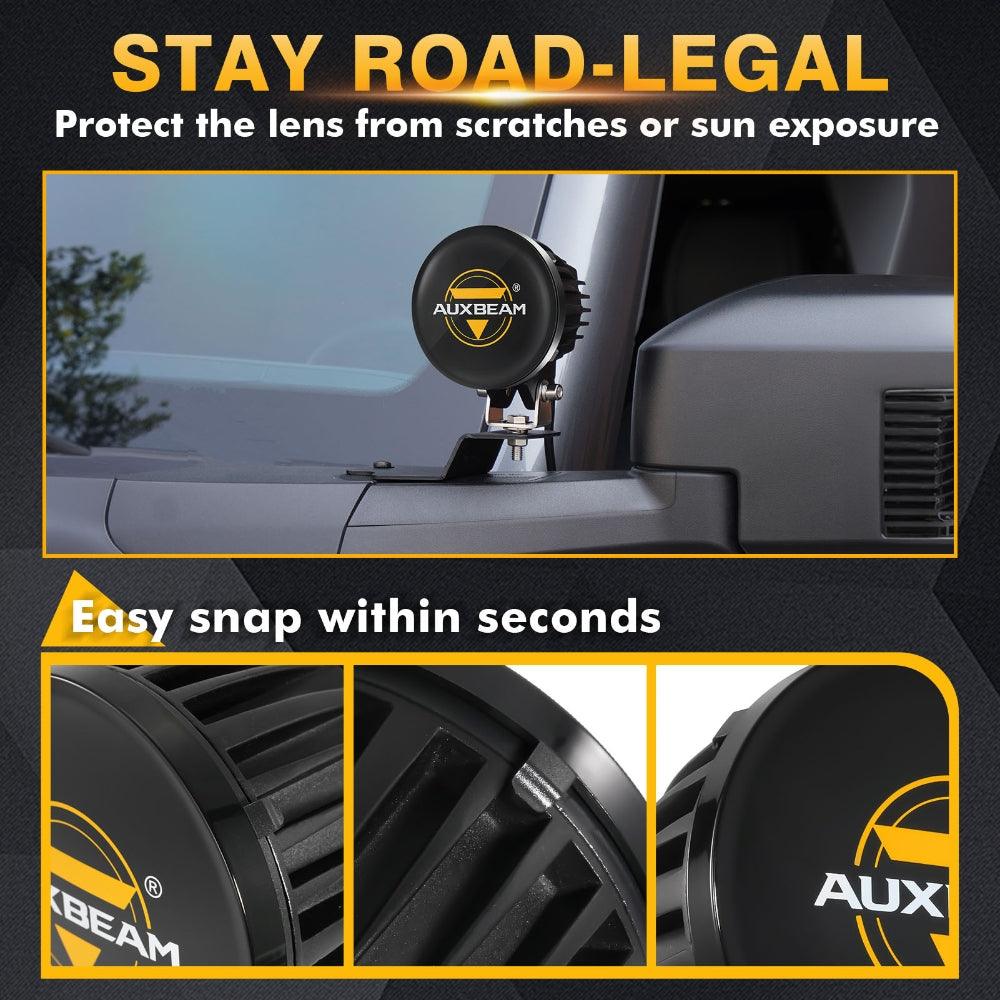 4 Inch Round LED Pod Lights Black Cover Light Shield Cover - Auxbeam  – éclairage LED auto