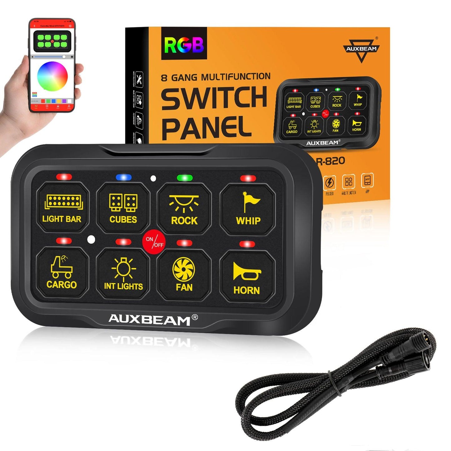 AR Series 6/8 Gang LED Switch Panel,Off Road Light Controller 