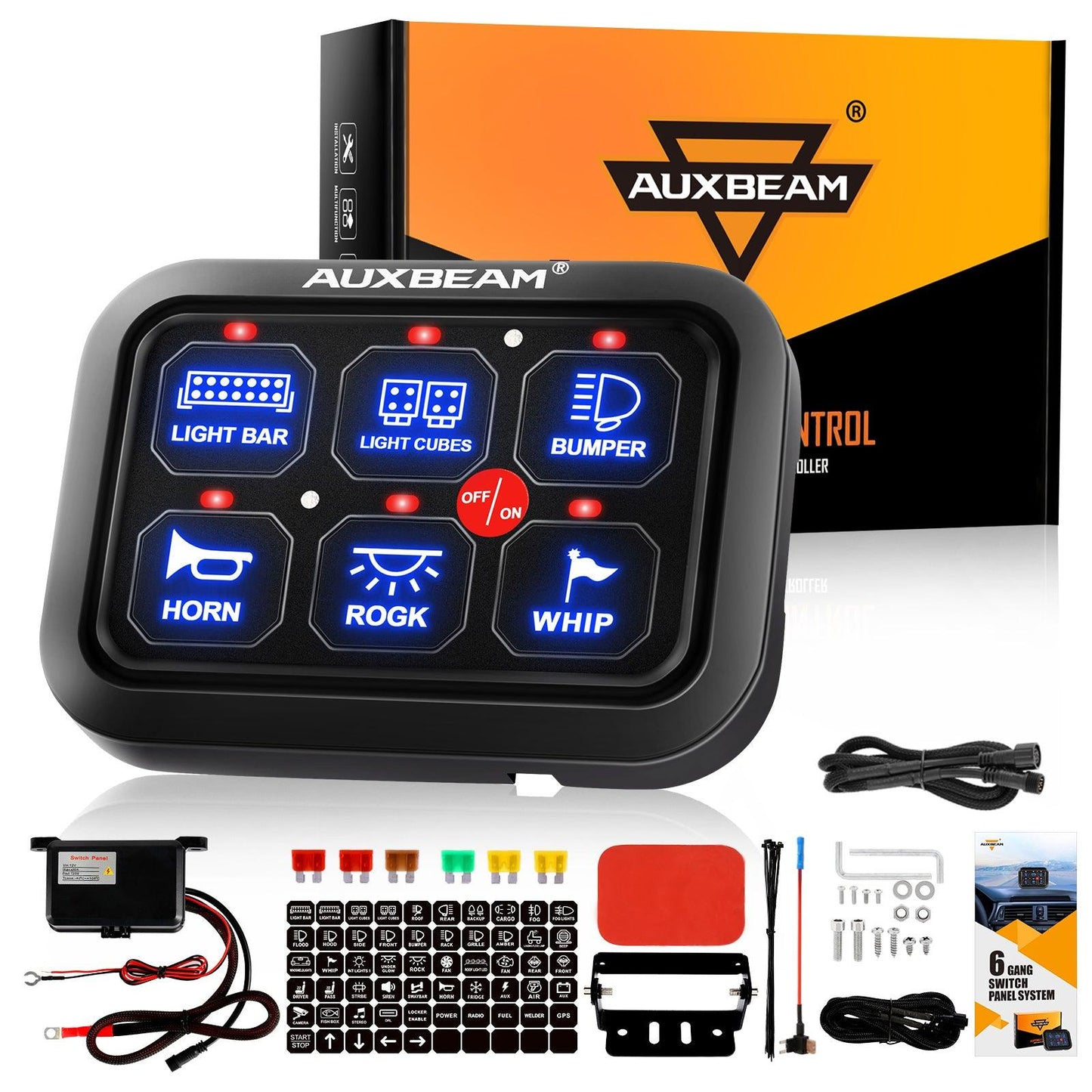 Single Series 6/8 Gang LED Switch Panel,Off Road Light Controller 