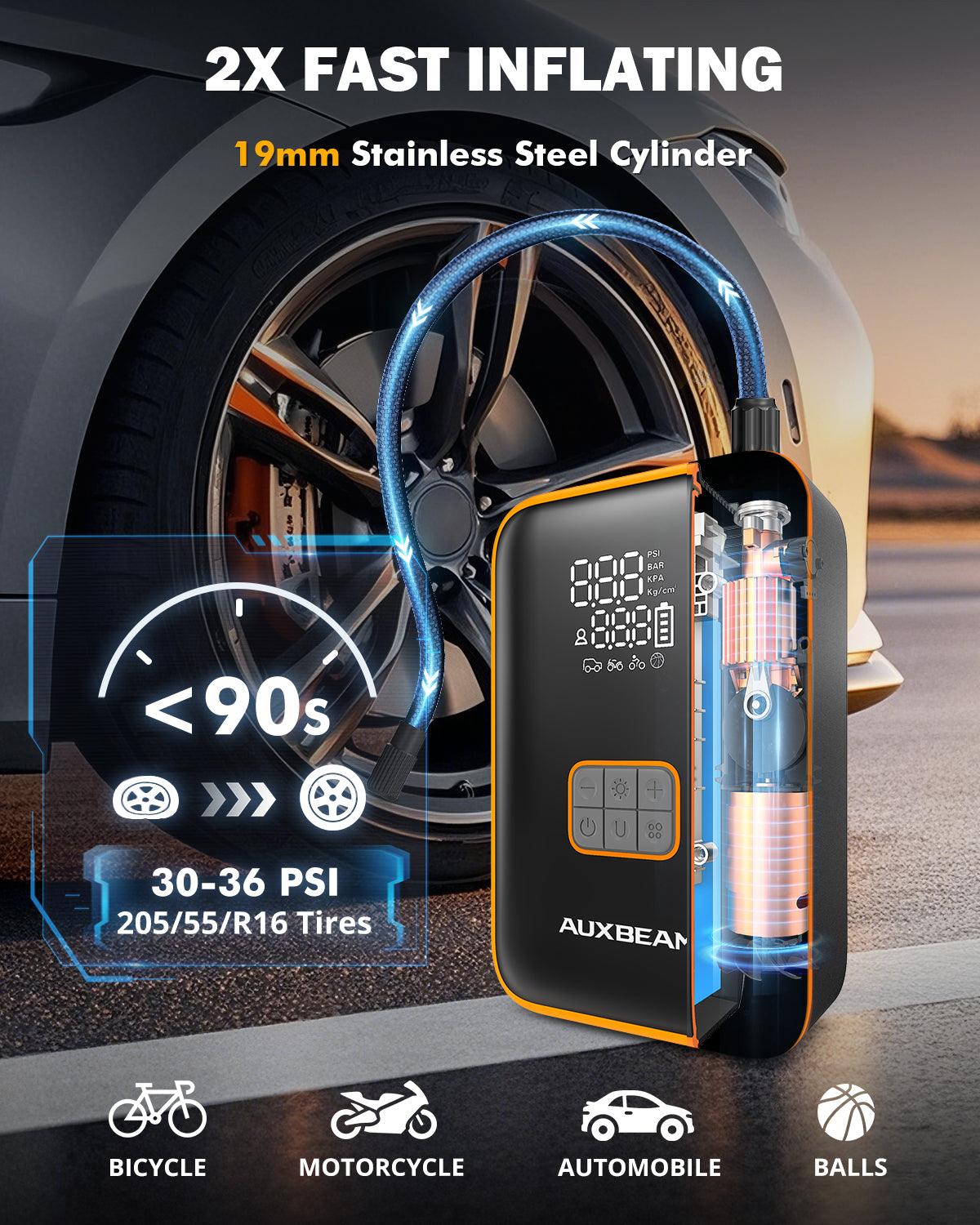 🆕AJ3000 Series 3000A Jump Starter مع ضاغط هواء 120PSI لمحركات البنزين 8 لتر / الديزل 6 لتر