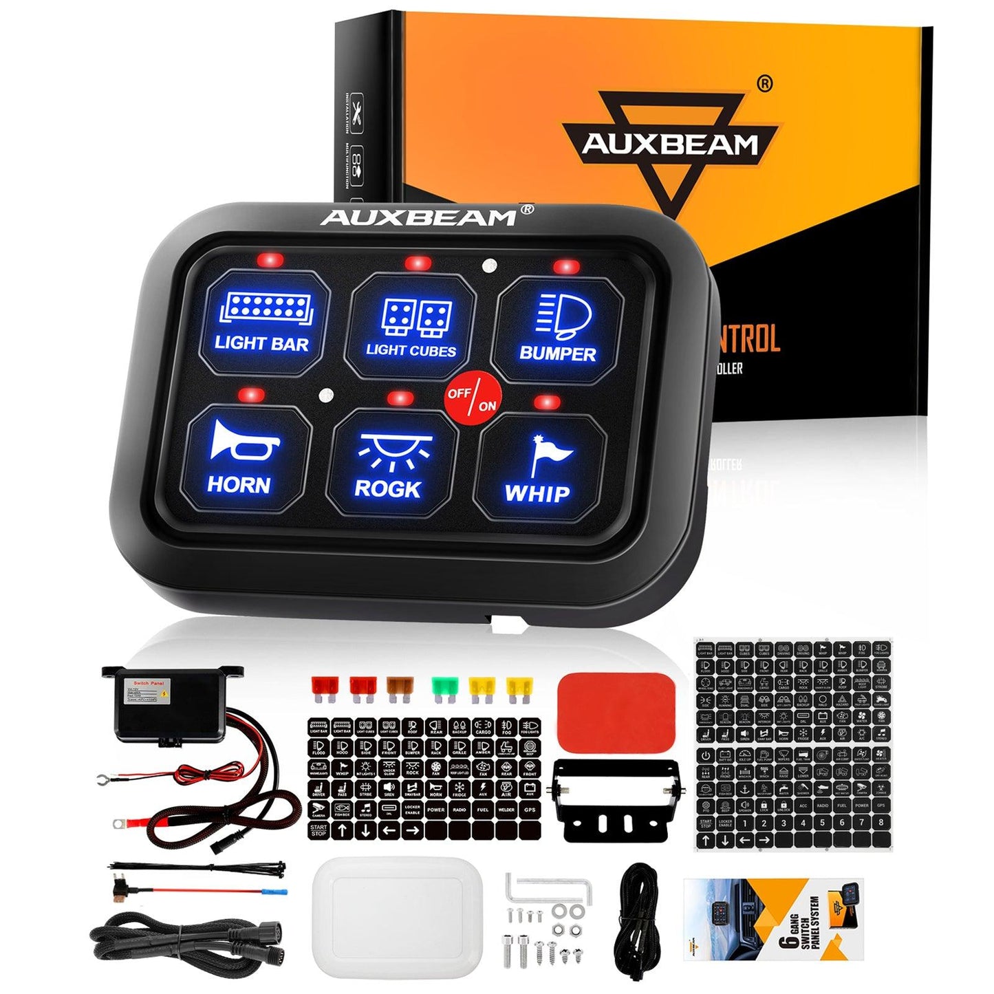 Single Series 6/8 Gang LED Switch Panel,Off Road Light Controller 