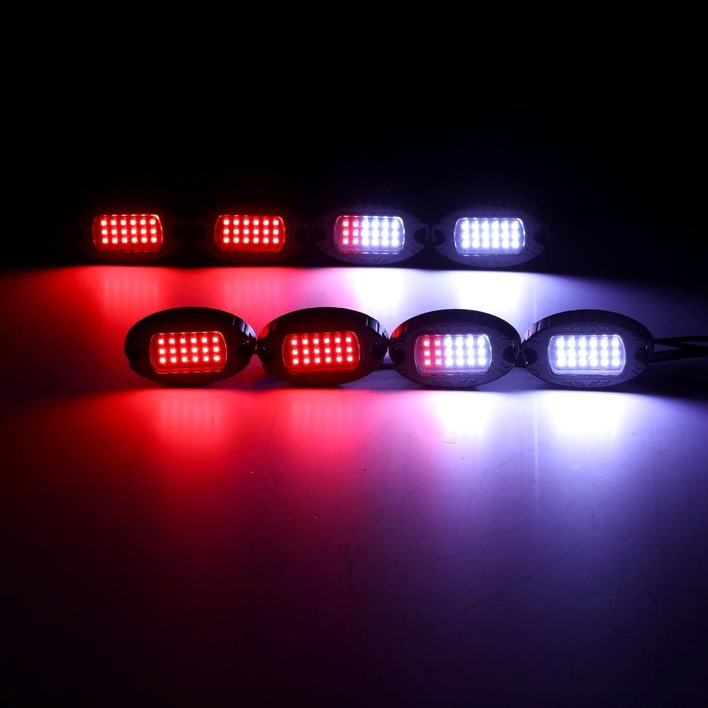 مجموعة مصابيح LED RGB Rock مع تطبيق Bluetooth وجهاز تحكم عن بعد لاسلكي، مصابيح نيون متعددة الألوان مع وظيفة ضوء الفرامل لـ ATV UTV