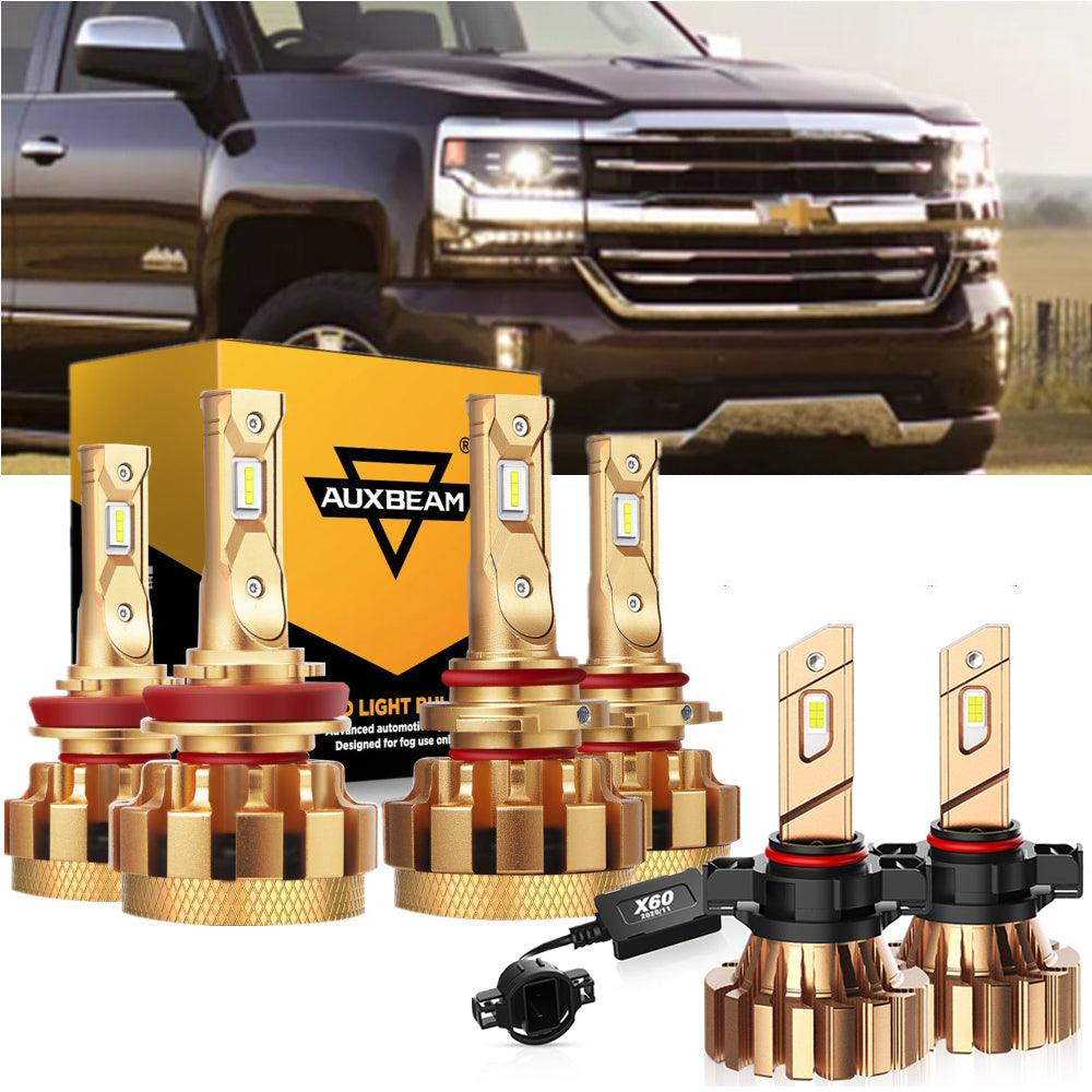 For 2007-2019 Chevrolet Silverado 2500 HD F-16 Plus Series Built-in Canbus Automotive Grade 14000LM LED Light Bulbs High Low Beam Bundle - Auxbeam  – éclairage LED auto