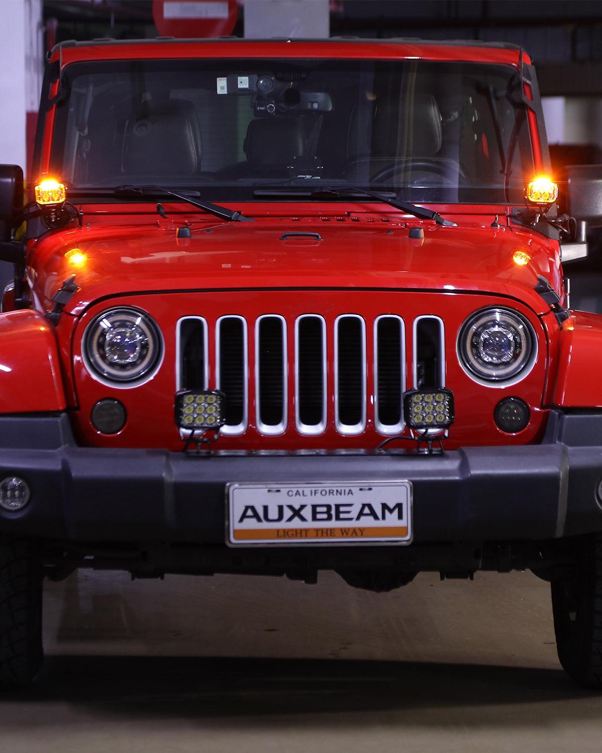 V-MAX Series | 4 Inch 92W 8960LM Combo Beam Side Shooter LED Round Pod Lights with Amber DRL - Auxbeam  – éclairage LED auto