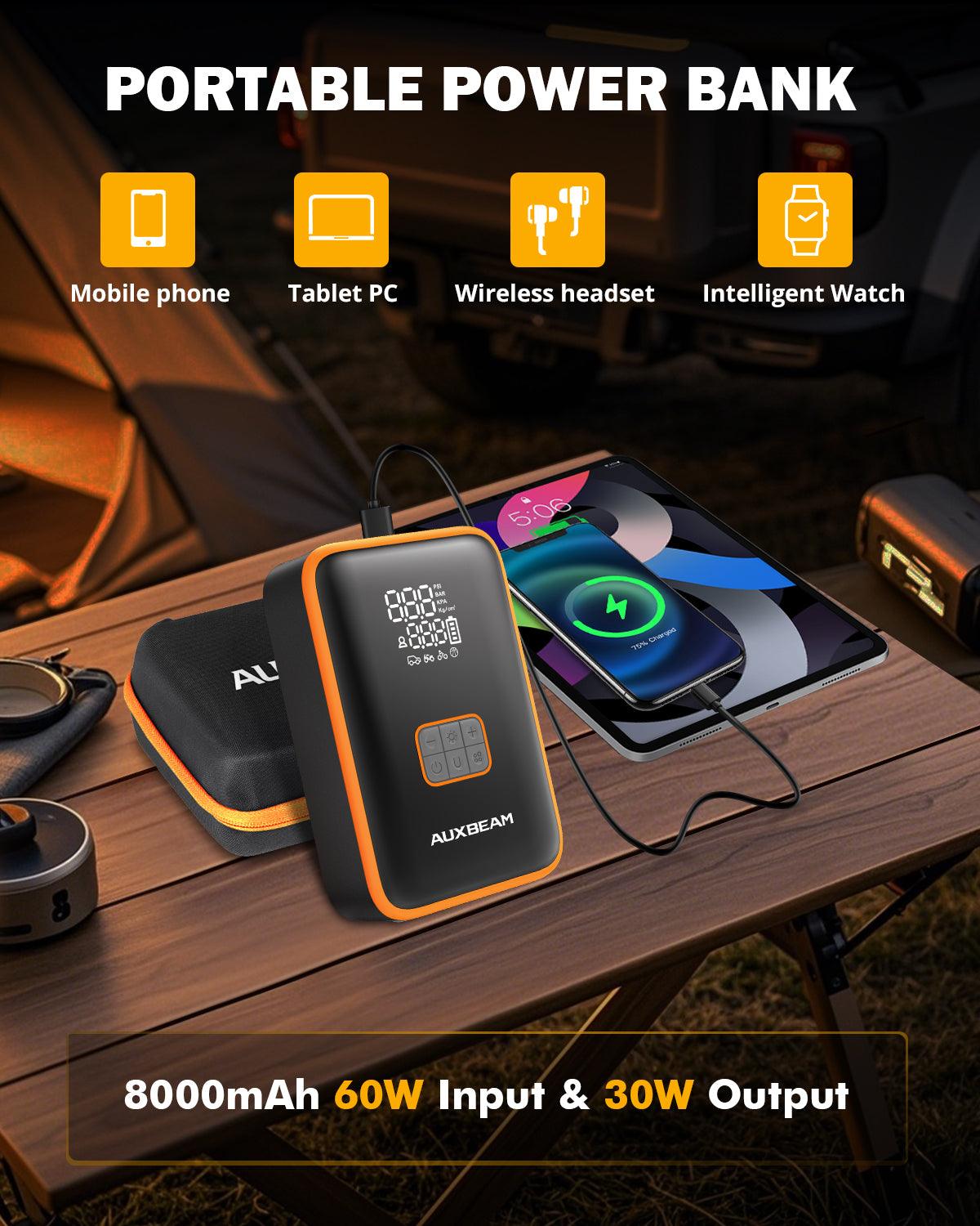 🆕AJ3000 Series 3000A Jump Starter مع ضاغط هواء 120PSI لمحركات البنزين 8 لتر / الديزل 6 لتر