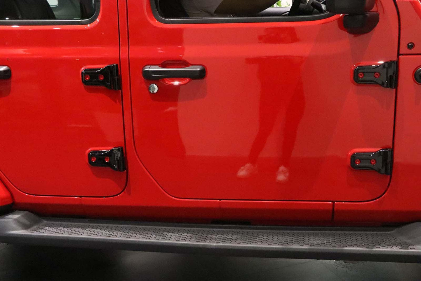 (8 قطع/مجموعة) غلاف مفصلات الباب لسيارة جيب رانجلر JL 2018-2022 (أسود/أحمر/فضي) 