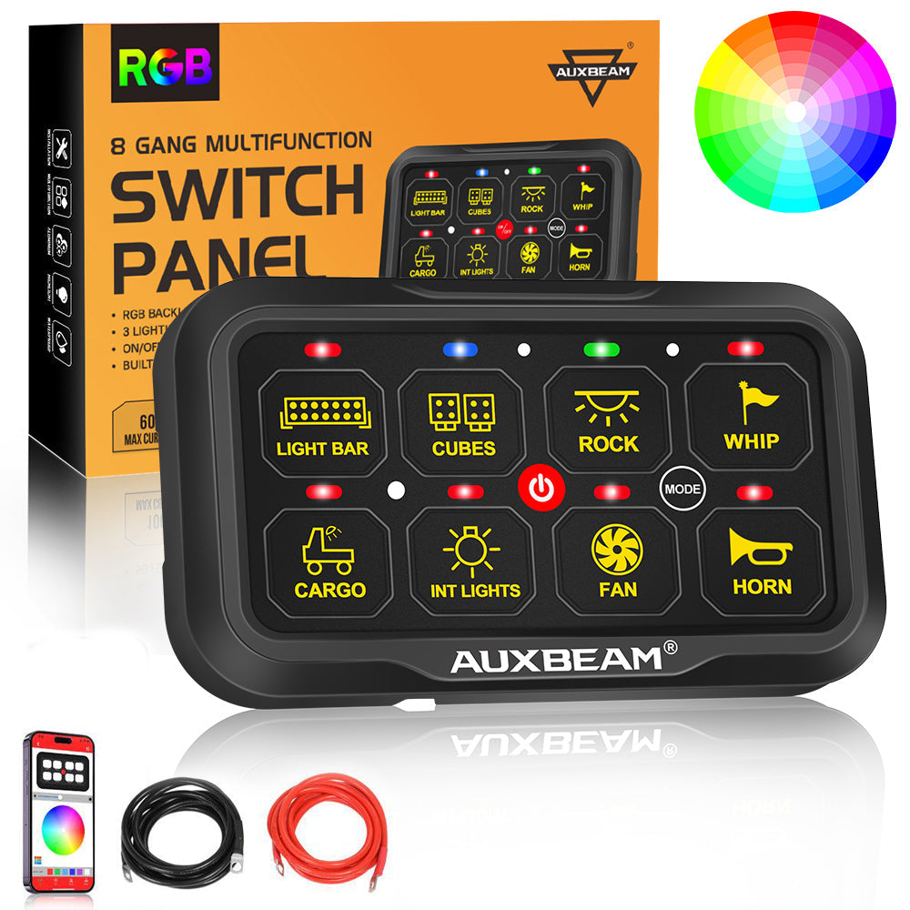 AR-820 RGB Switch Panel with APP, Toggle/Momentary/Pulsed Mode Supported (Two-Sided Outlet) 