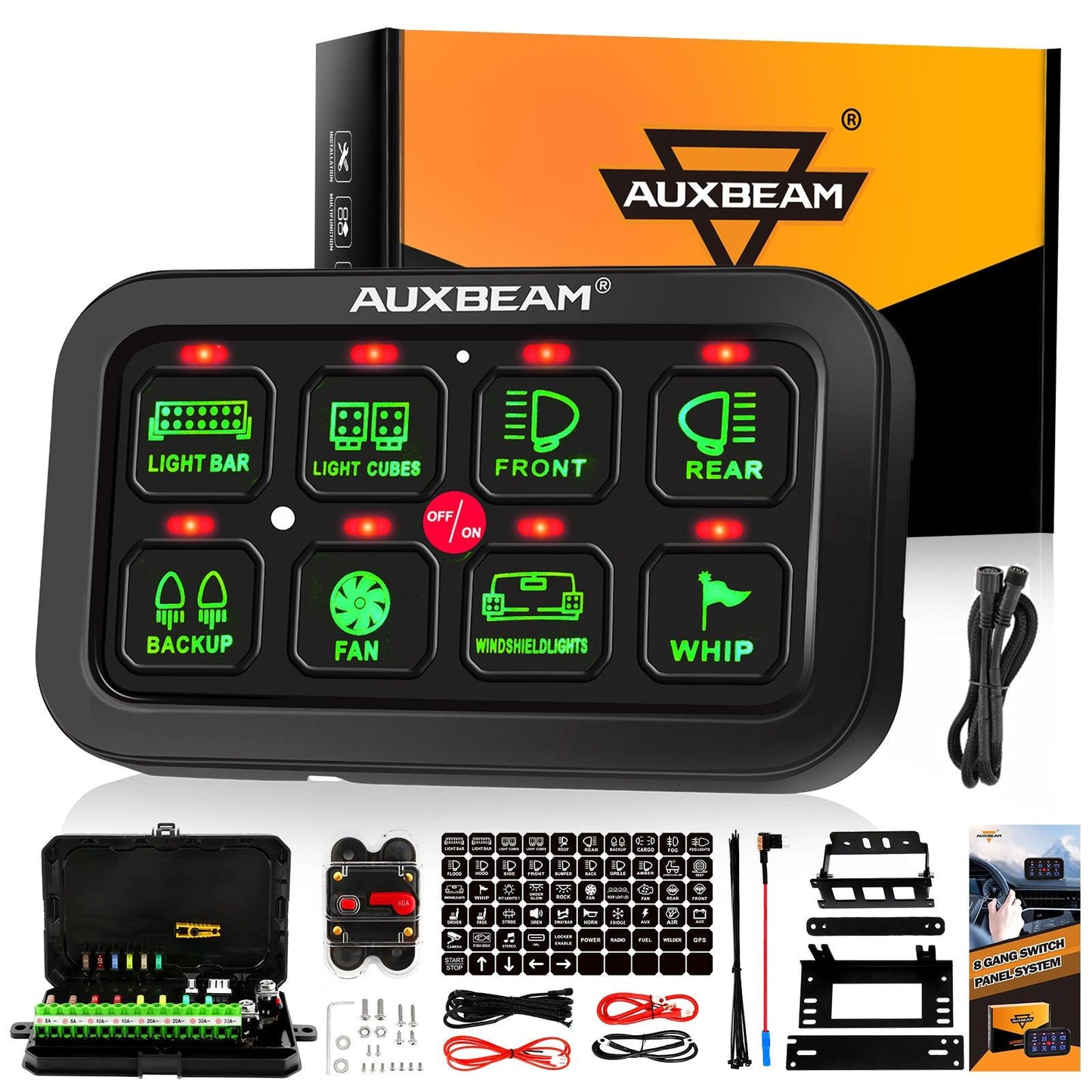 Single Series 6/8 Gang LED Switch Panel,Off Road Light Controller 