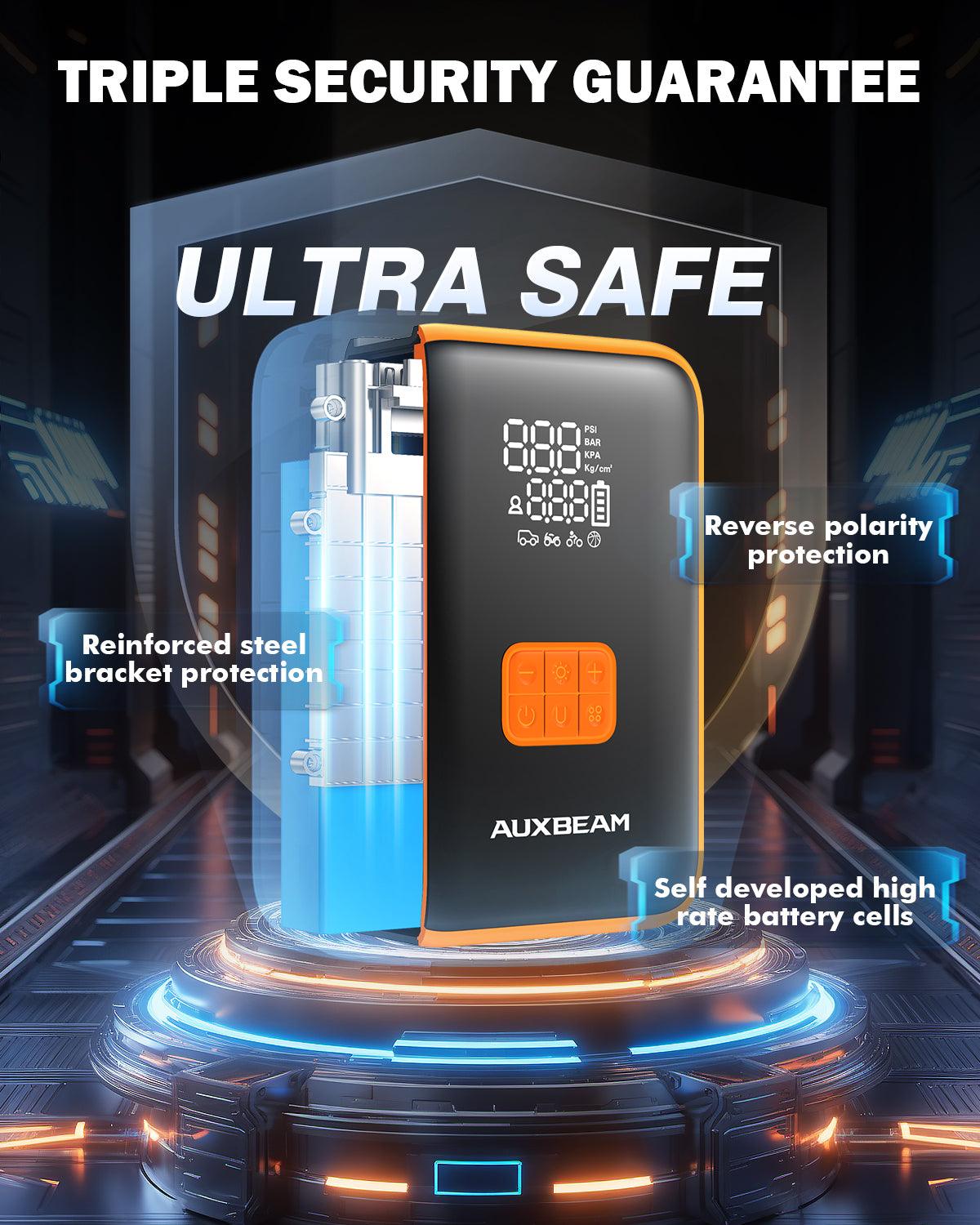 🆕AJ3500 Series 3500A Jump Starter مع ضاغط هواء 120PSI لمحركات البنزين سعة 8 لتر/الديزل سعة 6 لتر 