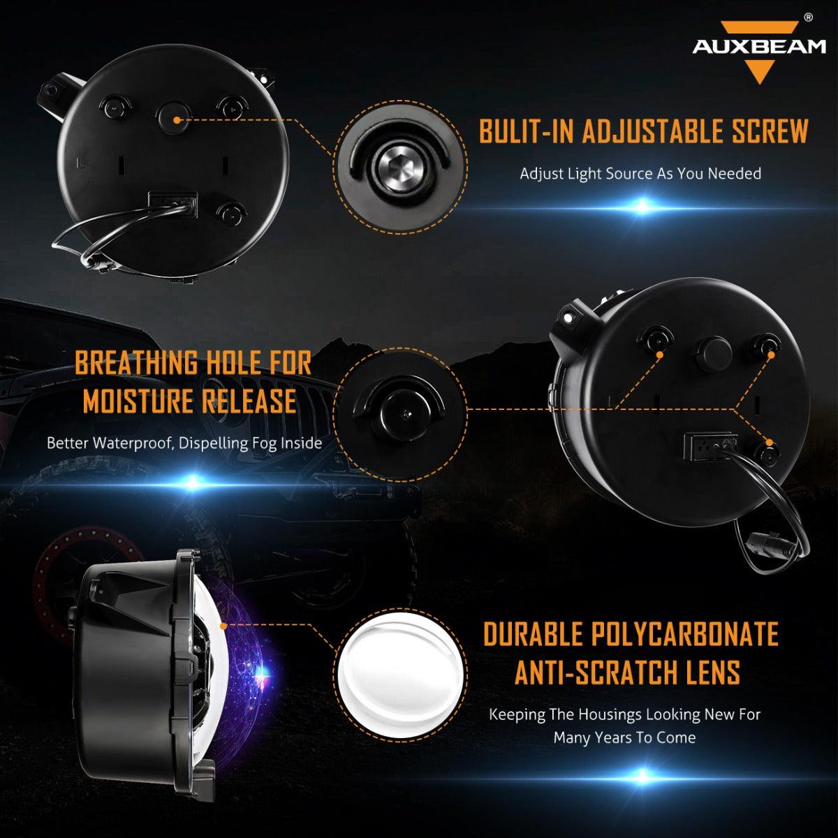 (2pcs/set) 9'' Round 100W LED light with Hi-Lo Beam &amp; DRL for 2018-2022 Jeep Wrangler JL, 2019-2022 Gladiator JT 