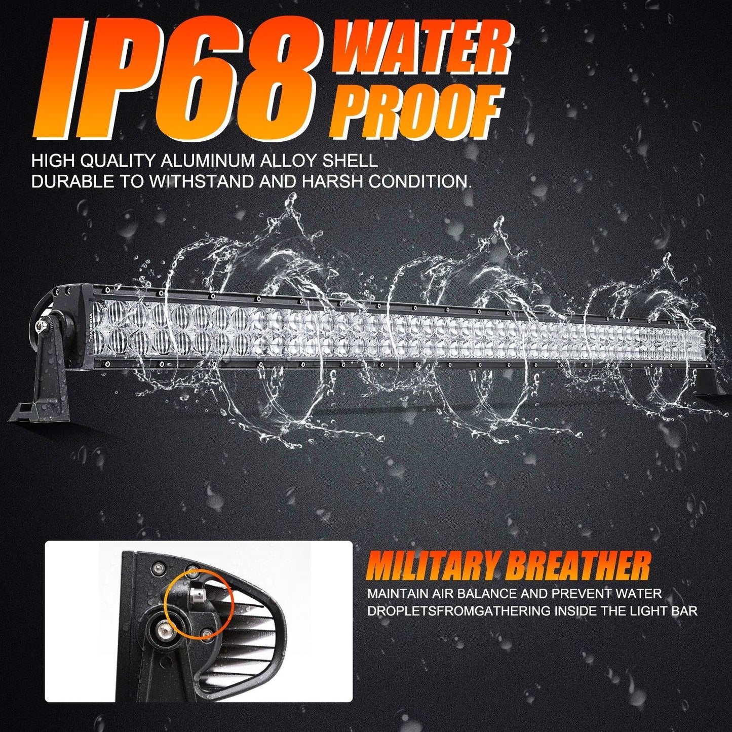 شريط إضاءة LED مزدوج الصف من سلسلة 5D مقاس 50 بوصة، مستقيم/منحني، مناسب لسيارات الدفع الرباعي والمركبات الرباعية والمركبات متعددة الأغراض والشاحنات والقوارب الصغيرة