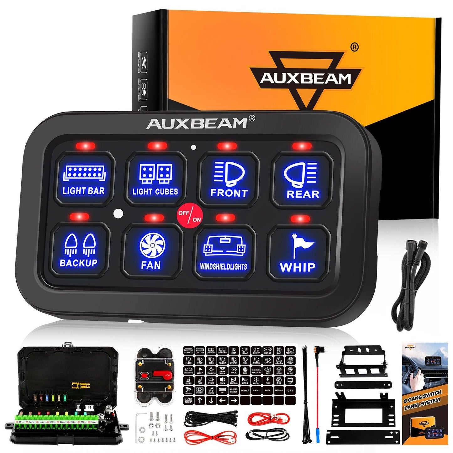 Single Series 6/8 Gang LED Switch Panel,Off Road Light Controller 