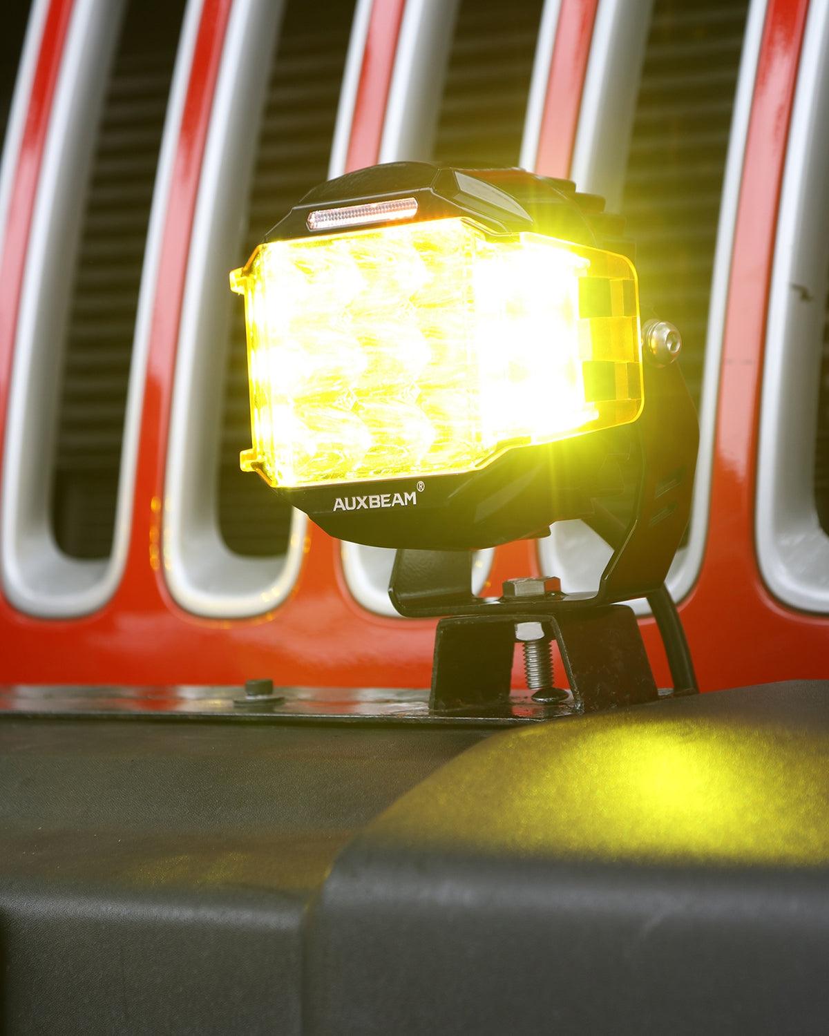 V-MAX Series | 5 Inch 168W 16440LM Combo Beam Side Shooter LED Round Pod Lights with Amber DRL - Auxbeam  – éclairage LED auto