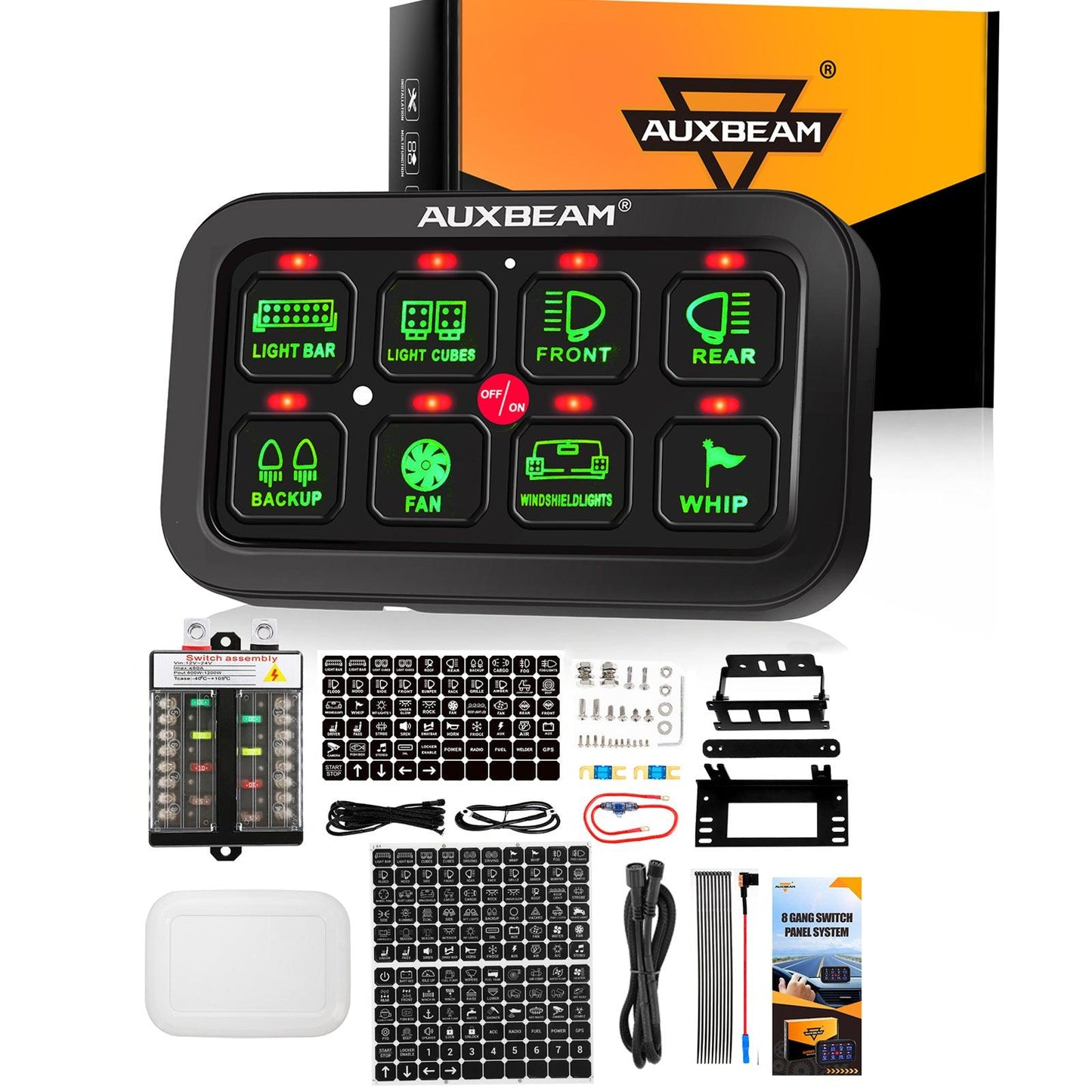 Single Series 6/8 Gang LED Switch Panel,Off Road Light Controller 