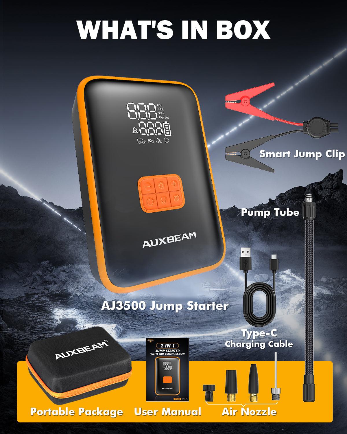 🆕AJ3500 Series 3500A Jump Starter with Air Compressor 120PSI Tire Inflator For 8L Gas/ 6L Diesel Engine