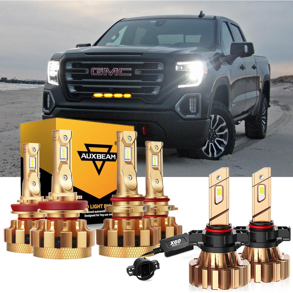 For 2007-2008 GMC Sierra 1500 (Denali SLE SLT WT) F-16 Plus Series Built-in Canbus Automotive Grade 14000LM LED Light Bulbs High Low Beam Bundle - Auxbeam  – éclairage LED auto