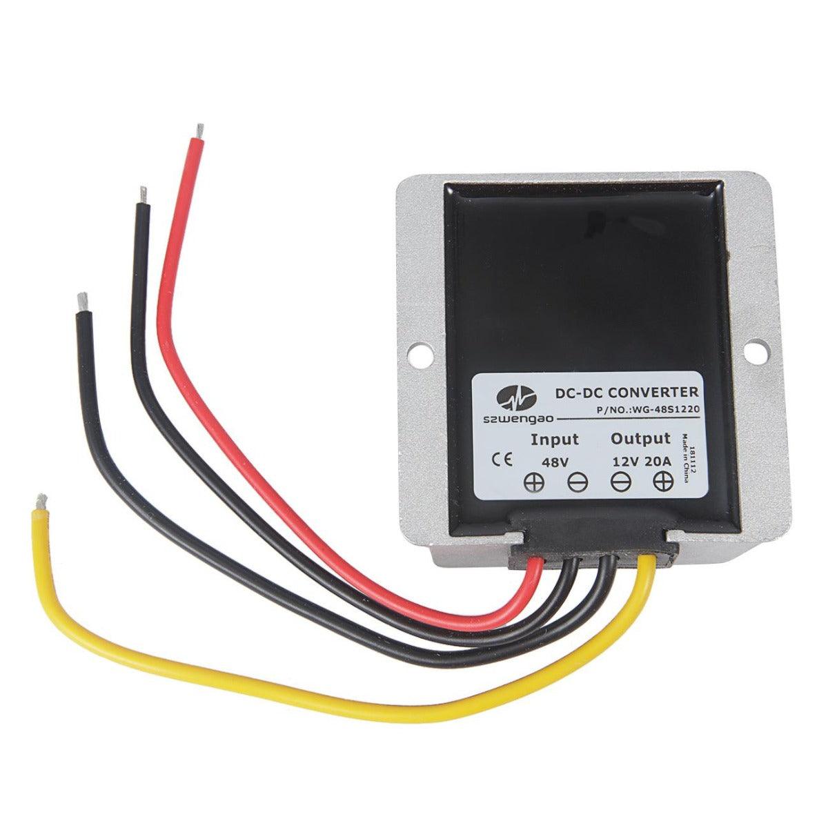 محول جهد تيار مستمر 48-12 فولت 20 أمبير محول مخفض الجهد IP68