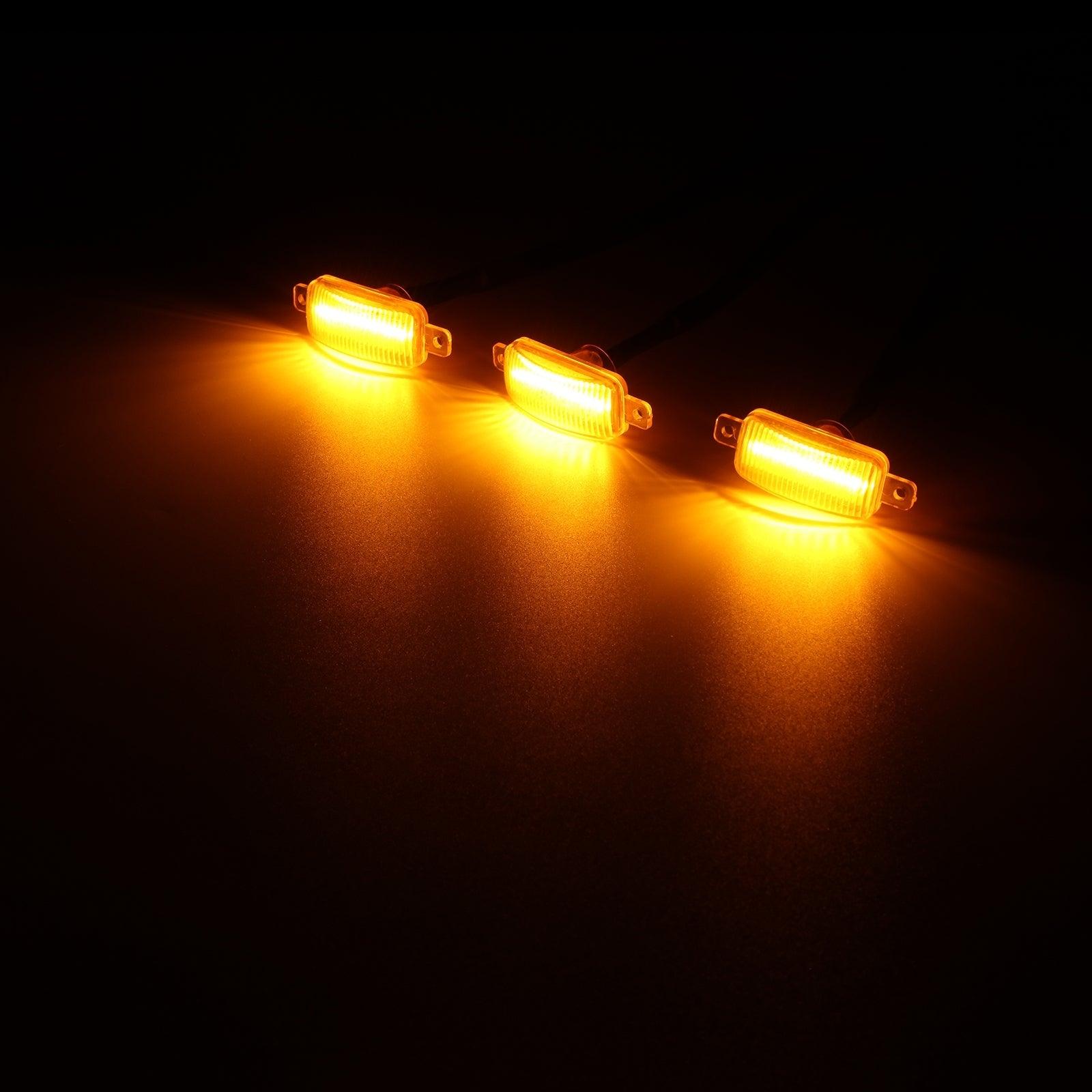 (3pcs/set)  LED Front Grille Lights Raptor Style Amber Light Fit for Ford F150 F250 F350 (Amber shell/ Smoked shell） - Auxbeam  – éclairage LED auto