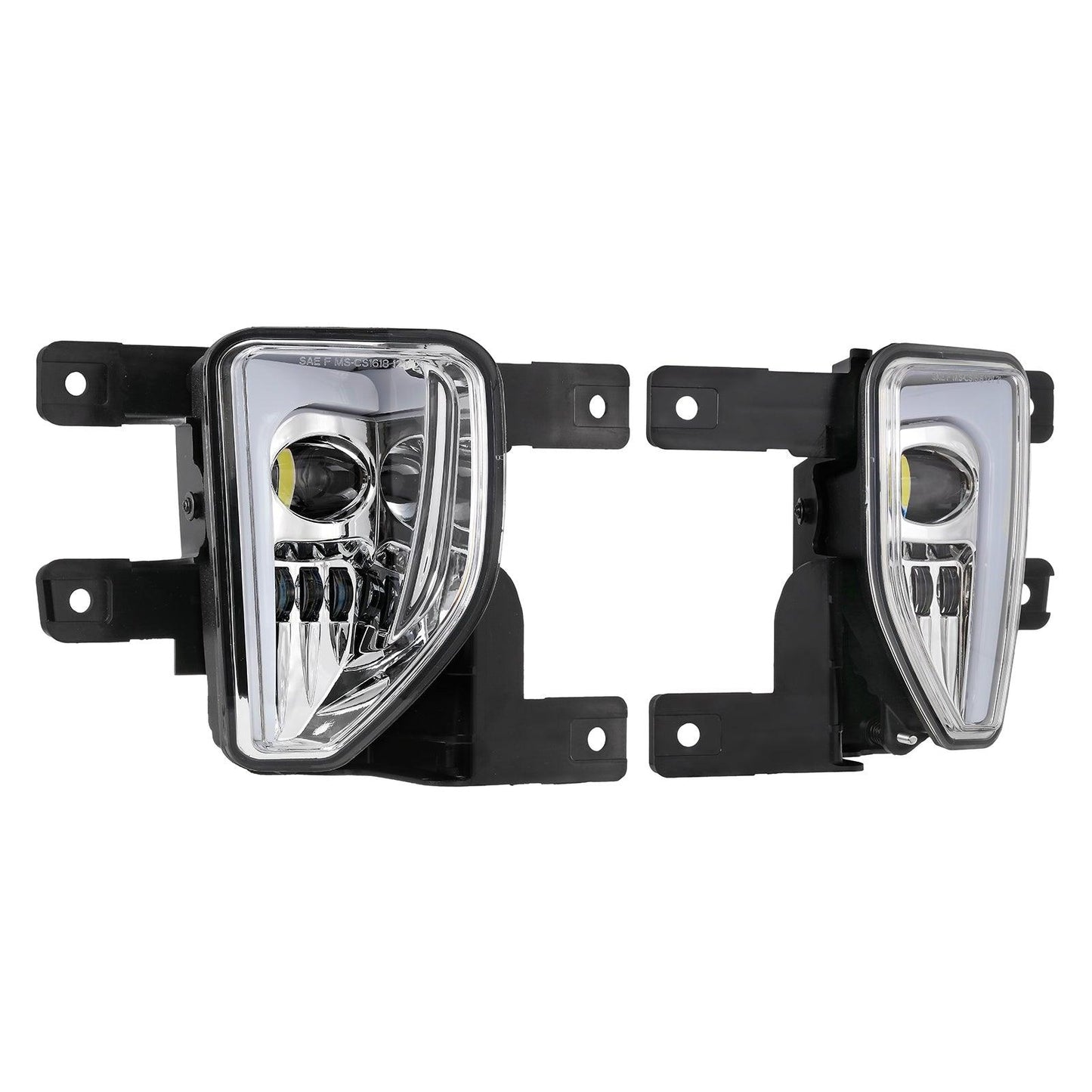 (2pcs/set) 45W DOT Approved LED Fog Lights with DRL for 2016-2018 Chevy Silverado 1500 (Chrome) 