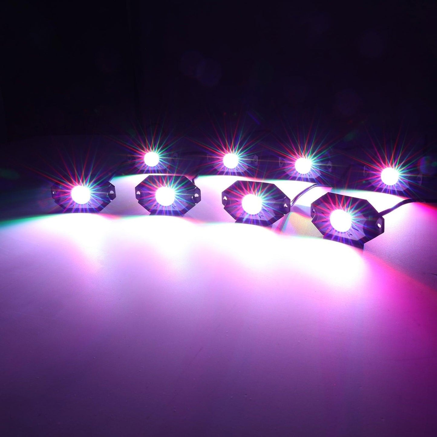 RGB LED Rock Light Set with Bluetooth Controller for GMC Sierra AT4 GMC Sierra 1500/2500/3500