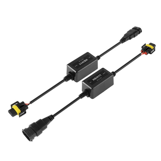 H11/H9/H8 C10-MODEL Enhanced LED Headlight Bulbs Canbus Decoder Anti-Flicker Hyper Flash No Warning Harness Resistor Conversion Kit 2pcs/set