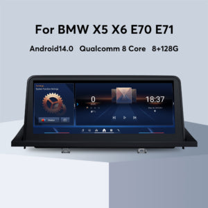 10.25″ Android 14.0 Qualcomm 8 Core Car Multimedia for BMW X5 X6 E70 E71 E72 2007-2013 Gps Navigation Auto Radio Bluetooth Head unit built-in 4G LTE
