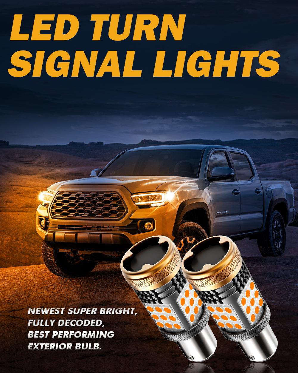 1156 BA15S LED Turn Signal Light Rear/Front, Side Maker Light Bulbs 56W 600% High Brightness CAN-Bus Error Free 3000K Amber B21 Series |2 Bulbs 