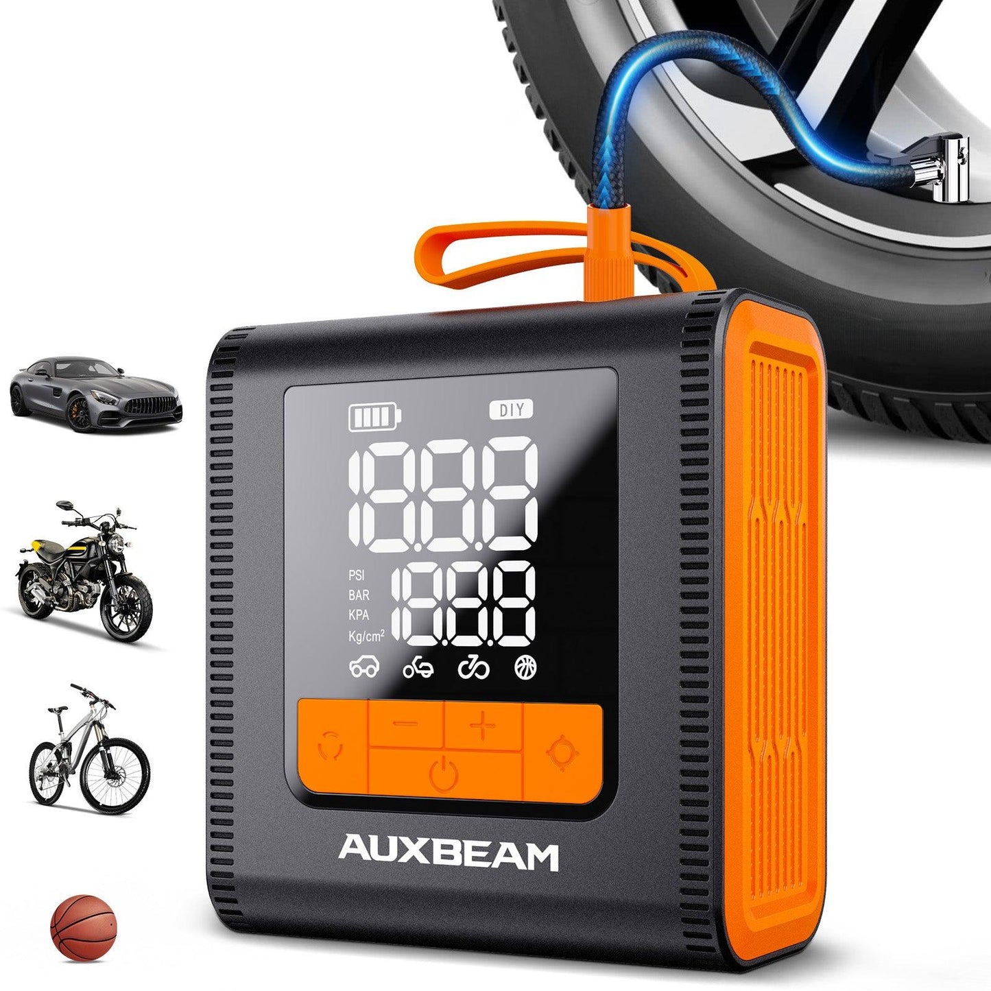 🆕Model-H4 19mm Cylinder Portable Car Tire Inflator Air Compressor Pump for Pickup Truck Car Motorcycle Bike Ball