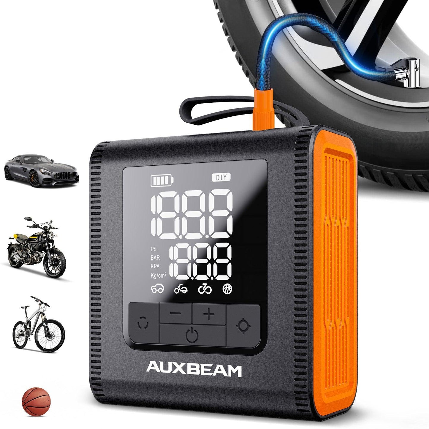 🆕Model-H4 PRO 19mm Cylinder Portable Car Tire Inflator Air Compressor Pump for Pickup Truck Car Motorcycle Bike Ball