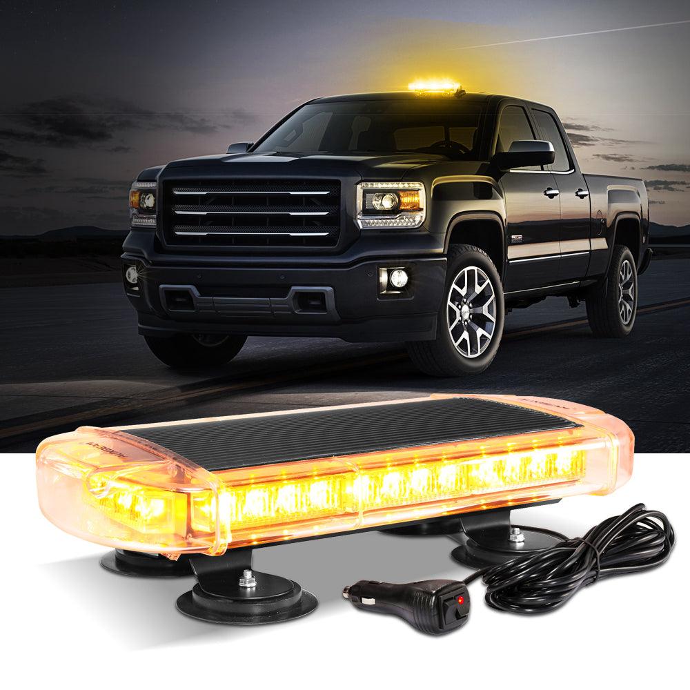 17" Rooftop Strobe Flashing Light Bar, 23 Flashing Modes Magnetic Mount Emergency Safety Warning Caution Beacon Lights