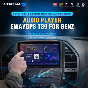 8+256GB Android Car Radio For Mercedes-Benz Vito Viano W639 B-Class W245 A-Class W169 10.1” 2K HD Touchscreen Bluetooth DSP Audio TS9 CarPlay Stereo